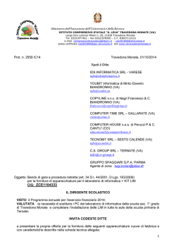 Bando di gara - ISTITUTO COMPRENSIVO di TRAVEDONA MONATE