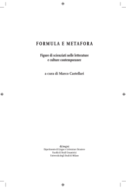 FORMULA E METAFORA - Università degli Studi di Milano