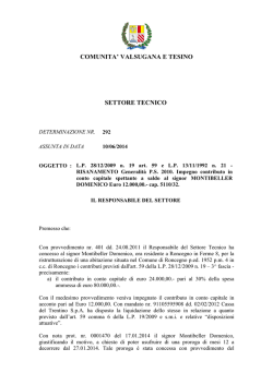 Download "Testo di Determinazione 2014 - Atto 292"