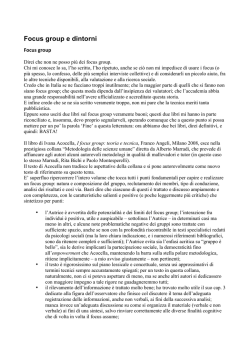 Focus group e dintorni