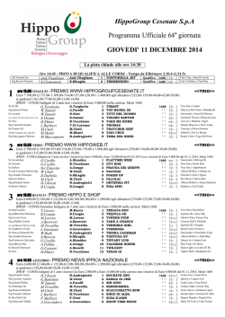 Scarica il programma completo della giornata di corse