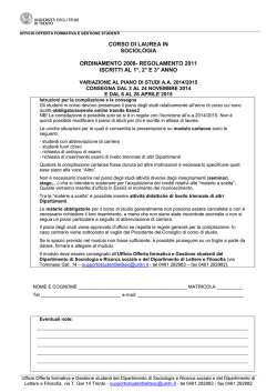 corso di laurea in sociologia ordinamento 2008