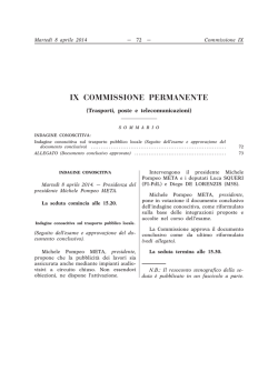 Indagine conoscitiva sul trasporto pubblico locale