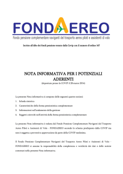 NOTA INFORMATIVA PER I POTENZIALI ADERENTI