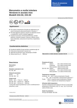 Manometro a molla tubolare Versione in acciaio inox Modelli 232.50