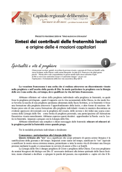 Sintesi dei contributi - Ordine Francescano Secolare di Puglia