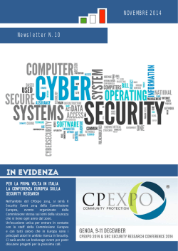 N. 10 di SERIT - Distretto Tecnologico Cyber Security