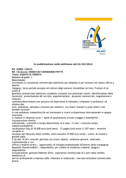 Rif. EURES 136533 Rif. Cliclavoro