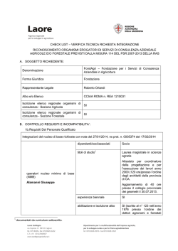 Check list - Regione Autonoma della Sardegna