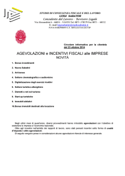 news ottobre 2014 - Studio Sabatini