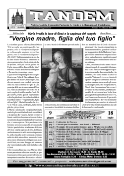 Tandem Maggio 2014 - Orari Sante Messe