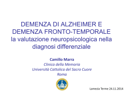 DEMENZA DI ALZHEIMER E DEMENZA FRONTO