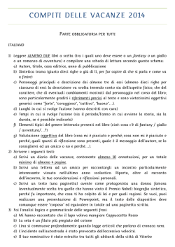 Compiti delle vacanze 2014 &ndash; Seconda A
