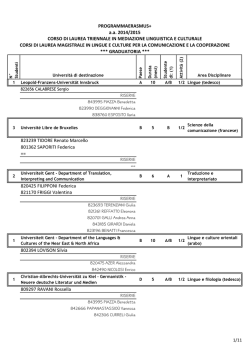 Graduatoria - Scienze della Mediazione linguistica e culturale