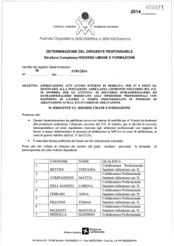 2014 - Azienda Ospedaliera della Valtellina e della Valchiavenna