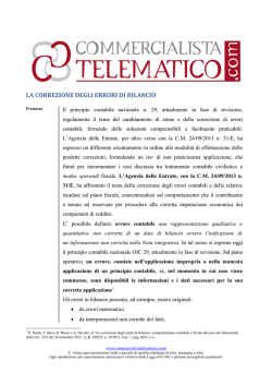La correzione degli errori in bilancio