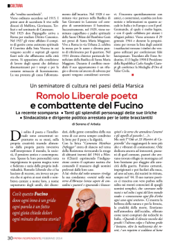 Romolo Liberale poeta e combattente del Fucino di Serena d