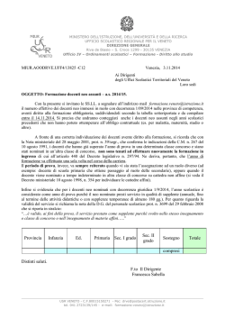 Nota USR Veneto del 3.11.2014 - Treviso &ndash; Ufficio scolastico