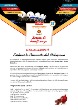 brochure della Cena di beneficenza