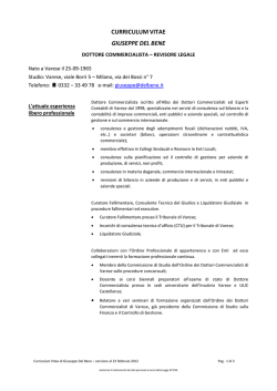 Curriculum OIV Dr. Del Bene - Amministrazione trasparente