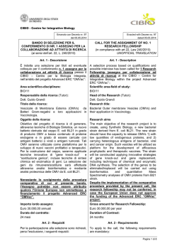 Bando - Universit&agrave; degli Studi di Trento