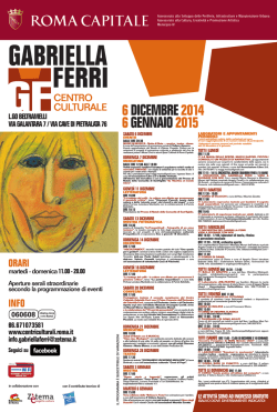 6 dicembre 2014 6 gennaio 2015 - Centri Culturali Periferie Roma