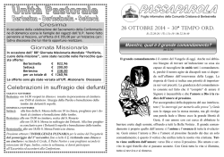 26 OTTOBRE 2014 - 30&ordf; TEMPO ORD.