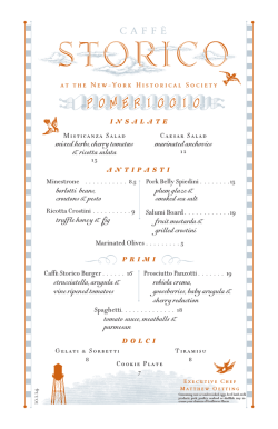 Late Afternoon Menu - New-York Historical Society