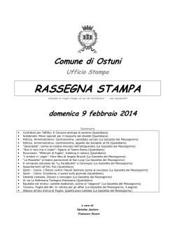 RASSEGNA STAMPA - Comune di Ostuni