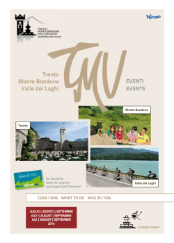 Calendario eventi luglio agosto settembre 2014