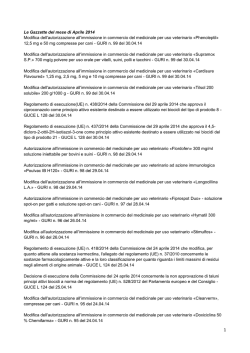 Le Gazzette del mese di Aprile 2014 Modifica dell