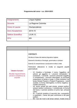 Programma del corso &ndash; a.a. 2014