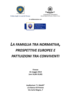 LA FAMIGLIA TRA NOR PROSPETTIVE EURO PATTUIZIONI TRA