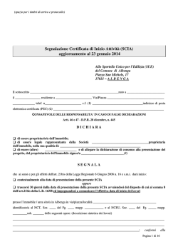 Segnalazione Certificata di Inizio Attivit&agrave; (SCIA