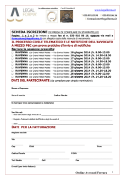 COA Ferrara Scheda iscrizione e Brochure PCT e PEC