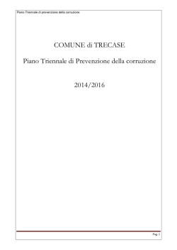 PIANO triennale anticorruzione 2014 2016