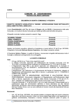 Delibera di Giunta Comunale n&deg;52/2014
