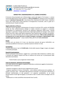 Bando - Consorzio Interuniversitario per le Biotecnologie