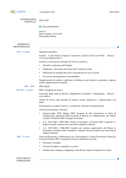 Curriculum Vitae - Centro Studi Socialis
