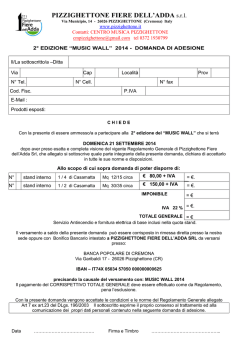 MW 2014 - Domanda di adesione e regolamento