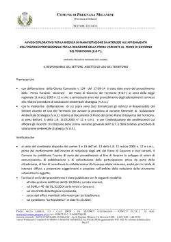 AVVISO PGT - Comune di Pregnana Milanese