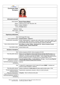 Curriculum Vitae Europass - Universit&agrave; degli Studi di Milano