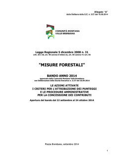 "MISURE FORESTALI" - Comunit&agrave; Montana Valle Brembana