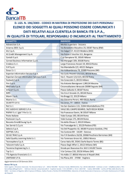 elenco dei soggetti ai quali possono essere comunicati i