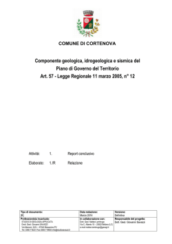 Componente geologica, idrogeologica e sismica del Piano di