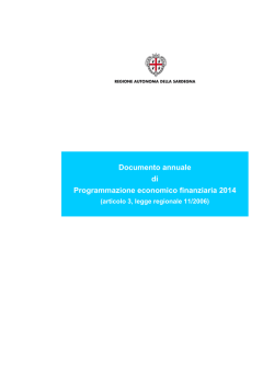 Documento annuale di Programmazione economico finanziaria 2014