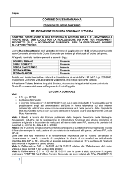 Delibera di Giunta Comunale n&deg;73/2014