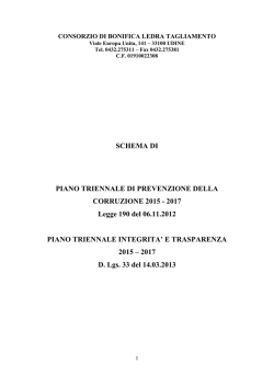 Schema Piano Triennale 2015-2017 - Consorzio di Bonifica Ledra
