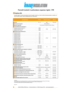 Pannelli isolanti in poliuretano espanso rigido - PIR