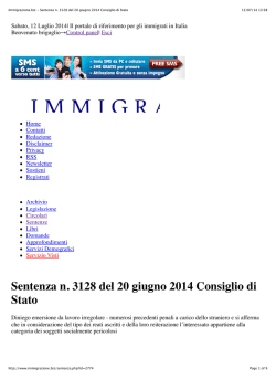 Sentenza n. 3128 del 20 giugno 2014 Consiglio di